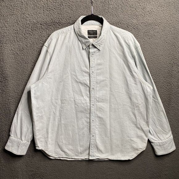Rag & Bone Fit 3 Denim Button Shirt Light Wash Mens Size 2XL XXL - Picture 15 of 16